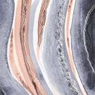 Abstract Blue Peach Rivers 2 Art Print