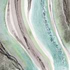 Abstract Green Mauve Rivers 3 Art Print