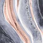 Abstract Blue Peach Rivers 3 Art Print