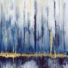 Indigo With Gold 2 Art Print