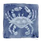 White Crab lndigo Art Print