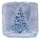 Blue Pine Snow Art Print