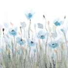 Dusty Blue Pink Poppy 1 Art Print