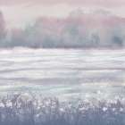 Dusty Pink Blue Lake 1 Art Print