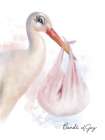 Baby Stork Pink Art Print