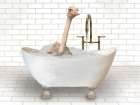 Ostrich In Bathtub Art Print