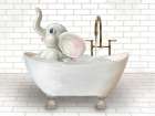 Elephant In Bathtub Art Print