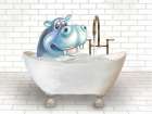 Hippo In Bathtub Art Print