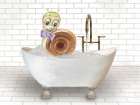 Snail In Bathtub Bathroom Art Print