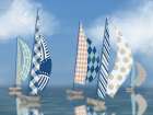 Honeybloom Coastal Sailboats Art Print