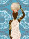 Woman Mandala Leopard Print Teal Art Print