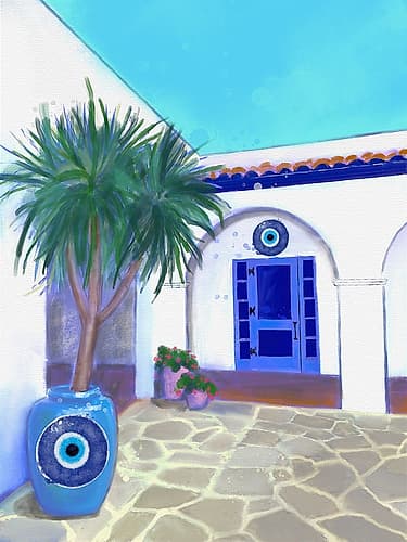 Travel Greece V2 Art Print