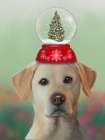 Christmas Cheeky Dog Snowglobe Art Print
