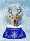 Christmas Cheeky Snowglobe Dog Antlers Art Print