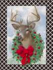 Christmas Deer Wreath Art Print