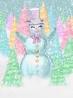 Pastel Snowman Art Print