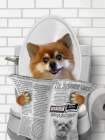 Whimsy Animals Dog On Toilet Art Print