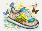 Sneaker Floral Butterfly Art Print