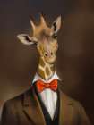 Gentleman Giraffe Bowtie Art Print