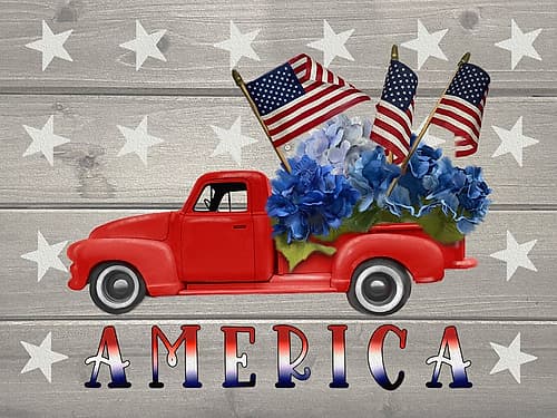 Patriotic Classic Truck America Art Print