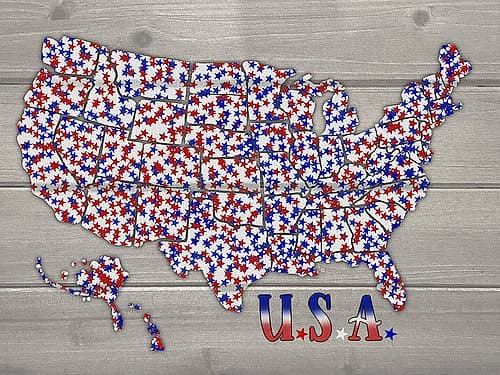 Patriotic USA Stars Art Print