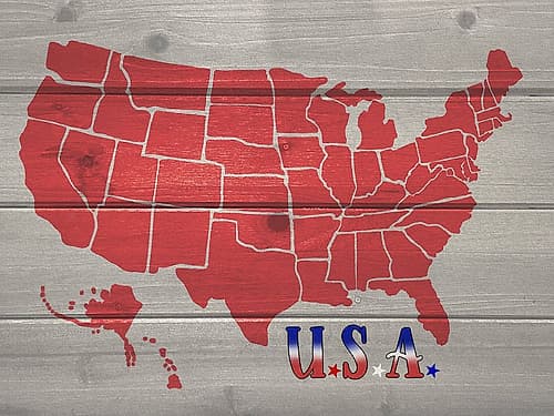 Patriotic USA Red Art Print