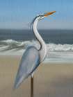 Flag Coastal Blue Heron Art Print