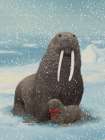 Mom And Baby Walrus White Tusks Art Print