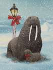 Mom And Baby Walrus White Tusks North Pole Art Print