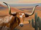 Longhorn Western Landscape Art Print