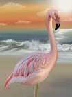Coastal Beach Flamingo Art Print