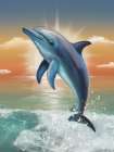 Coastal Beach Dolphin Art Print