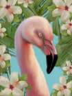 Coastal Flamingo And Tropical Floral Art Print