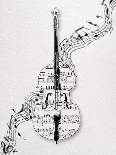 Music Bass BW Art Print