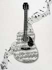 Music Guitar BW Art Print