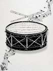 Music Drum BW Art Print