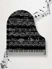 Music Piano BW Art Print