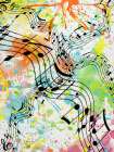 Music Note Waves Color Splash Art Print