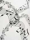Music Note Waves BW Art Print