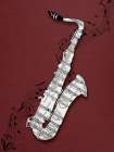 Music Saxophone Sienna Art Print