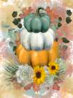 Pumpkins Trio Stacked Art Print