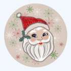 Christmas Embroidery Santa Art Print
