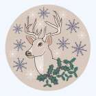 Christmas Embroidery Deer Art Print