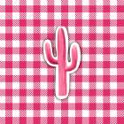 Pink Plaid Cactus Art Print