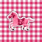 Pink Plaid Horse Art Print