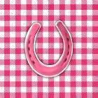 Pink Plaid Horseshoe Art Print