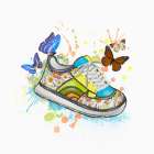Icon Sneaker Butterflies Art Print
