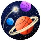 Basketball Space Planets Art Print