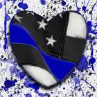 Police Blue Line Heart Art Print