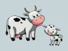 Carefree Cow And Calf Art Print